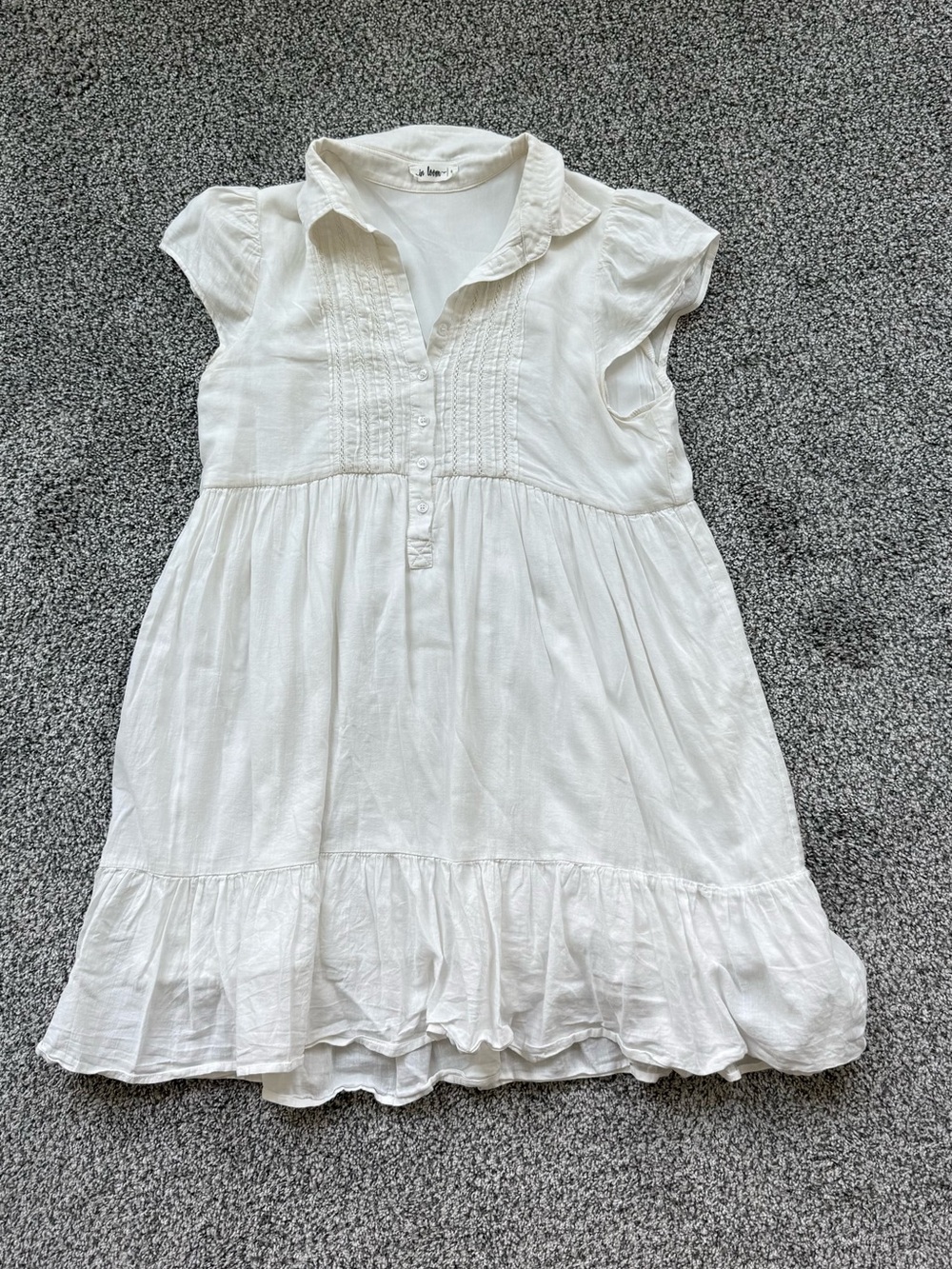 In Bloom White Cotton Ruffle-Hem Girls Dress